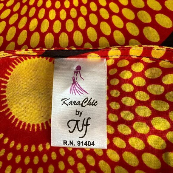 Kara Chic by NF Cold Shoulder One Size Fits Most Afrocentic Top Yellow/Black - Picture 4 of 5